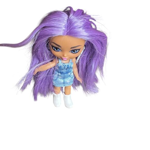 Barbie Extra Minis Doll with Purple Hair White Boots Denim Outfit - Picture 4 of 4